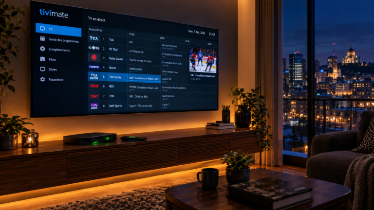 tivimate application iptv interface lecteur android tv au quebec