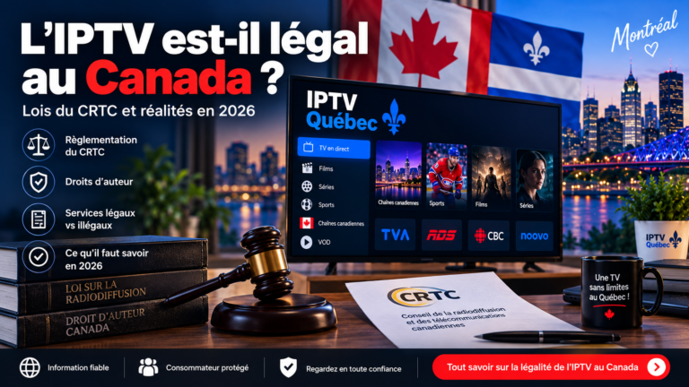 IPTV Québec et L’IPTV est légal au Canada – lois du CRTC et réglementation IPTV en 2026